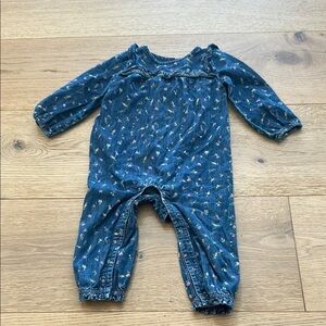 Gap Floral Blue Baby Romper denim 18/24m